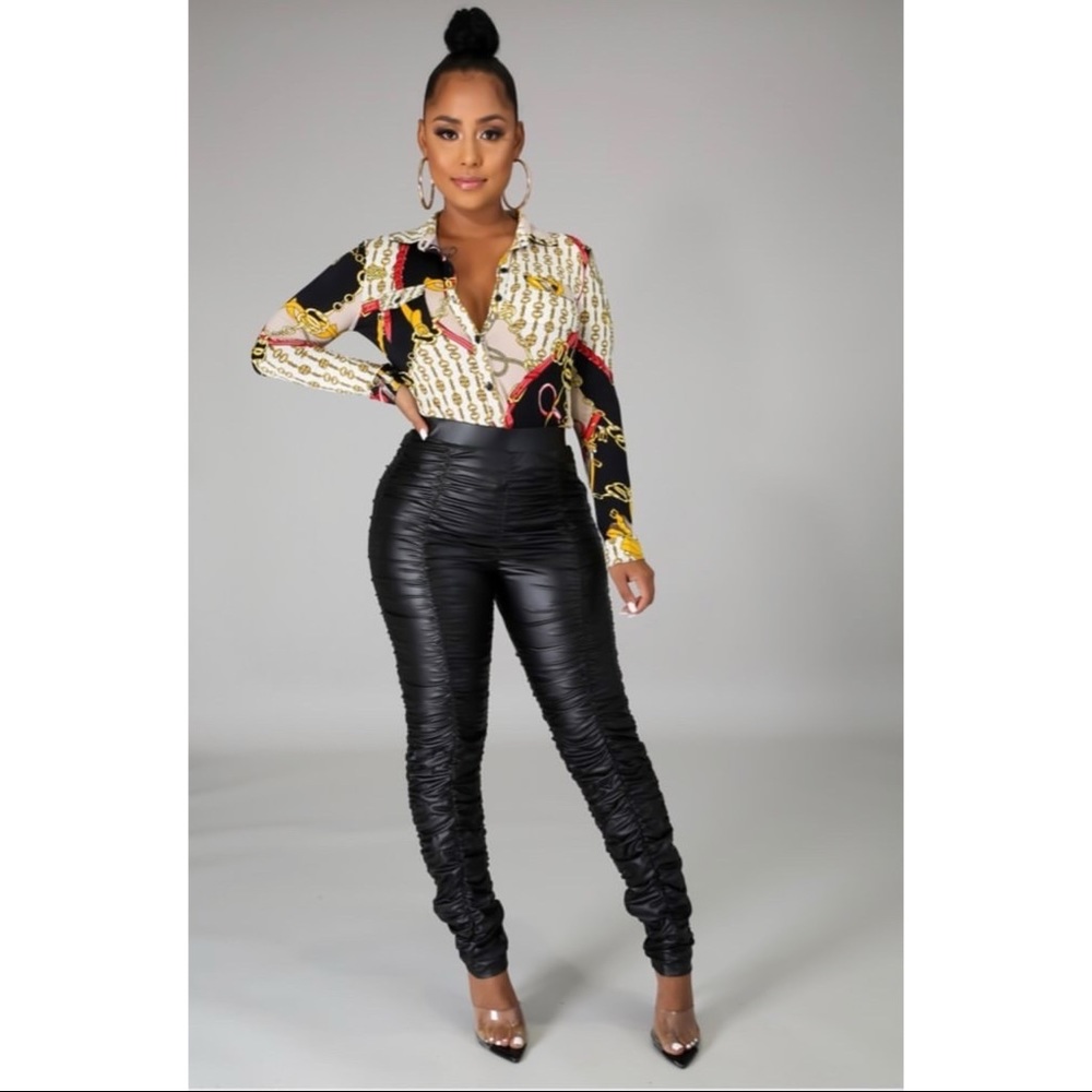 Black Ruched Pants